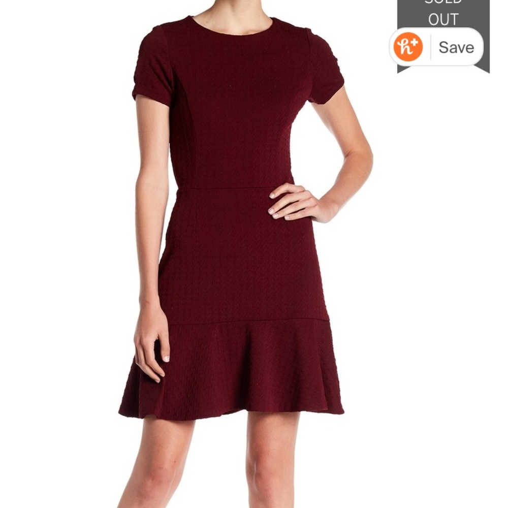 LOVE...ADY - Houndstooth Jacquard Cap Sleeve Dress